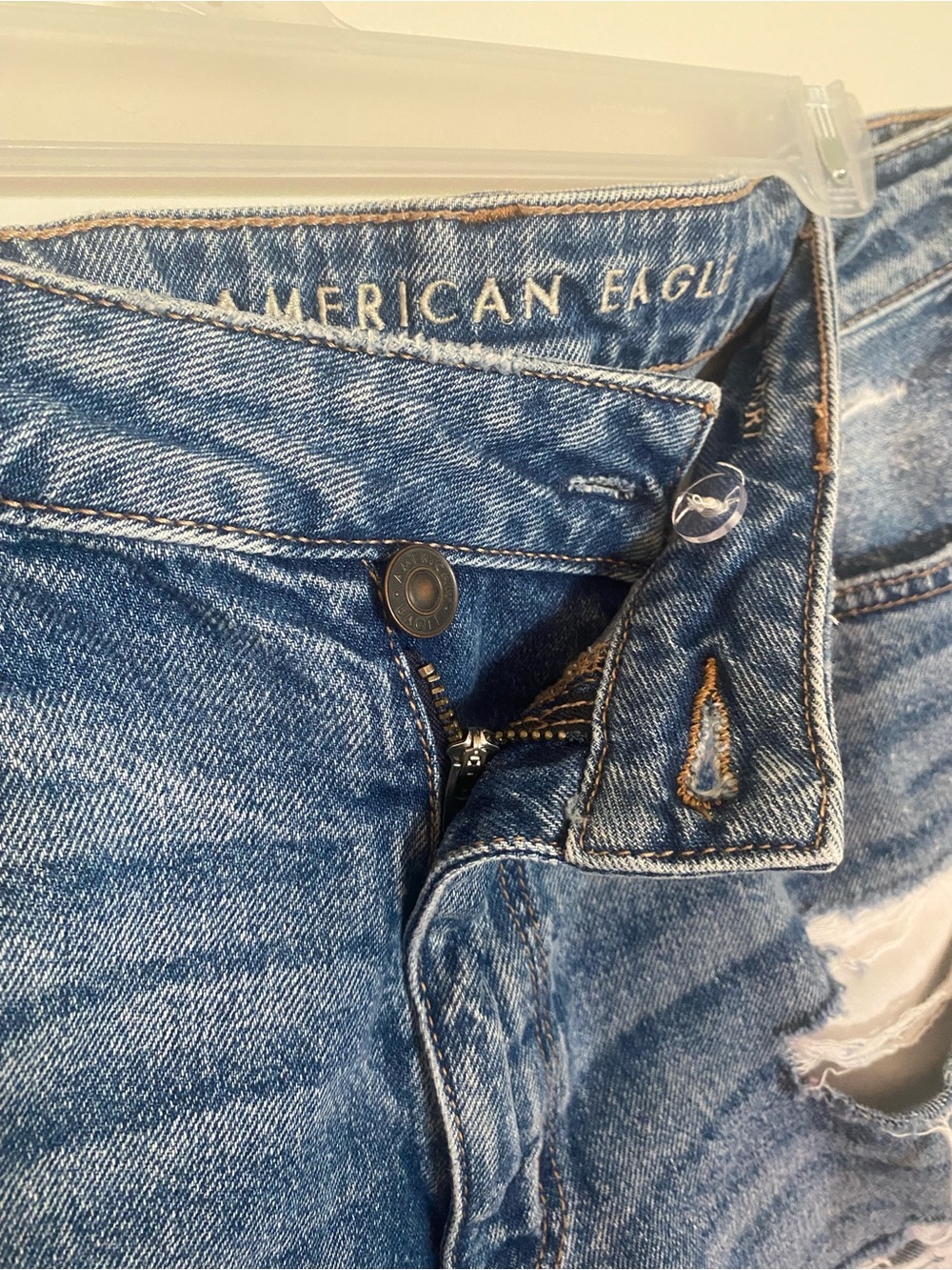 American Eagle Outfitters Distressed Denim Cutoff Shorts - Blue - Picture 6 of 7